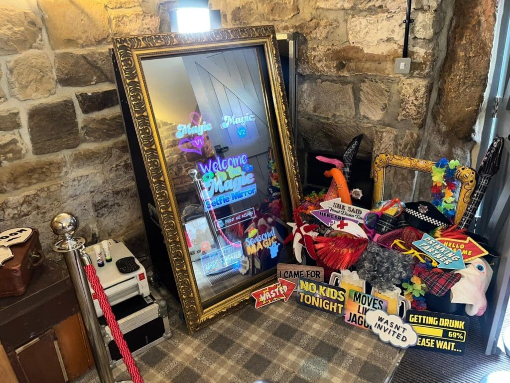 A magic mirror photo booth supplied by Magnum Entertainment