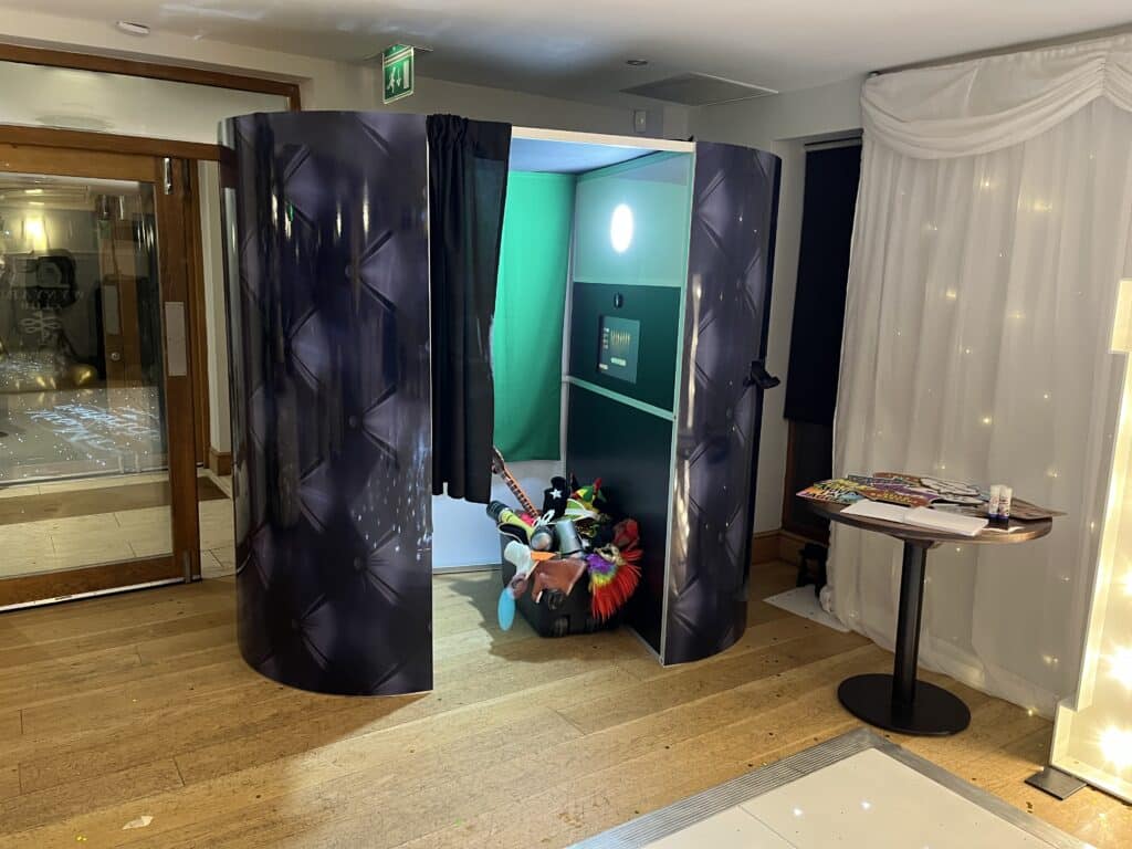 A photo booth hired from Magnum Entertainment for a wedding party in County Durham